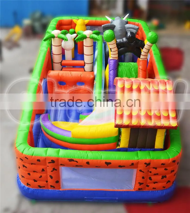 Customized inflatable zoon park, inflatable fun city