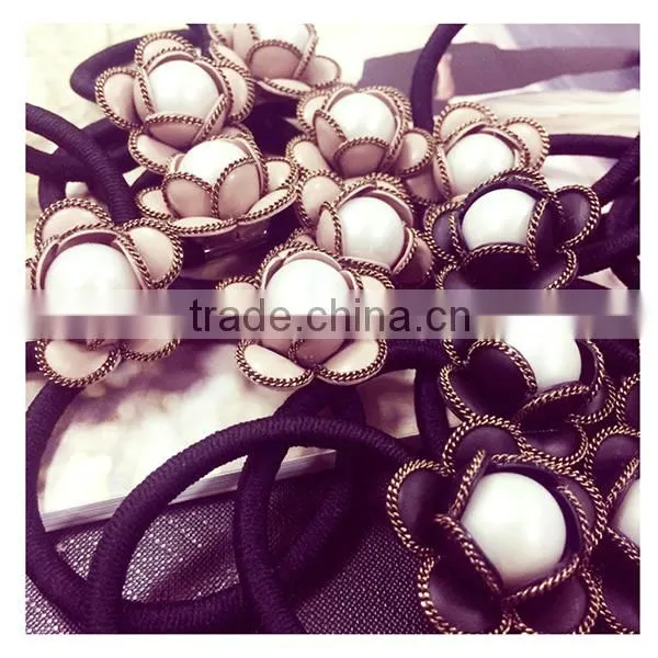 camellia elastic flower hair band, knitted hair bands with flower