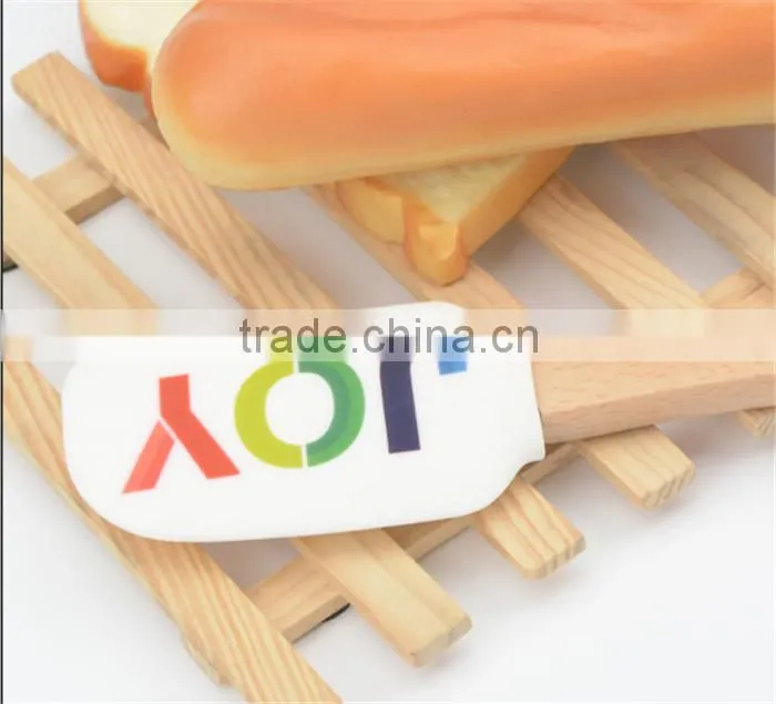 High quality pastry silicone spatula with wooden handle easy flex baking spatula