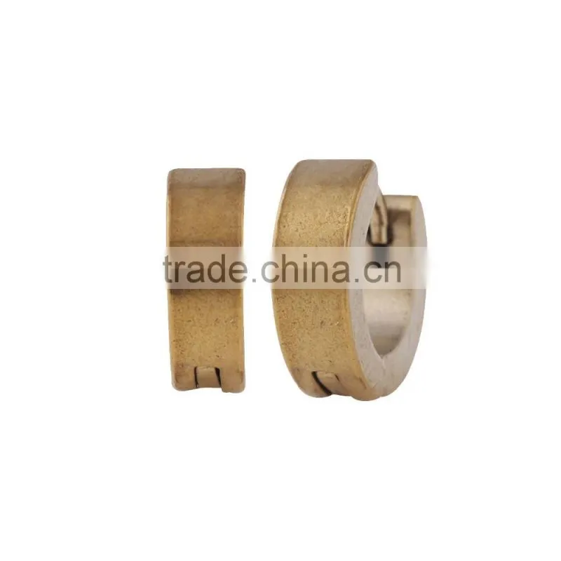 Korean popular personality Gold Crystal Stainless Steel Huggie Hoop Stud Earring