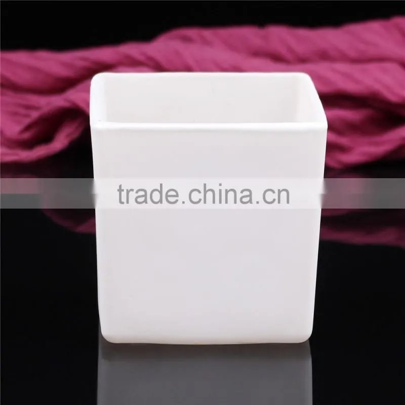 2016 unique high quality square glass candle holders with bamboo lid
