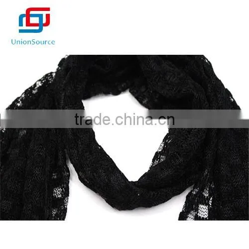 Wholesale Black Dacron Satin Scarf