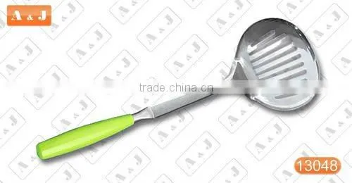 Stainless Steel Slotted Turner with Green Handle
