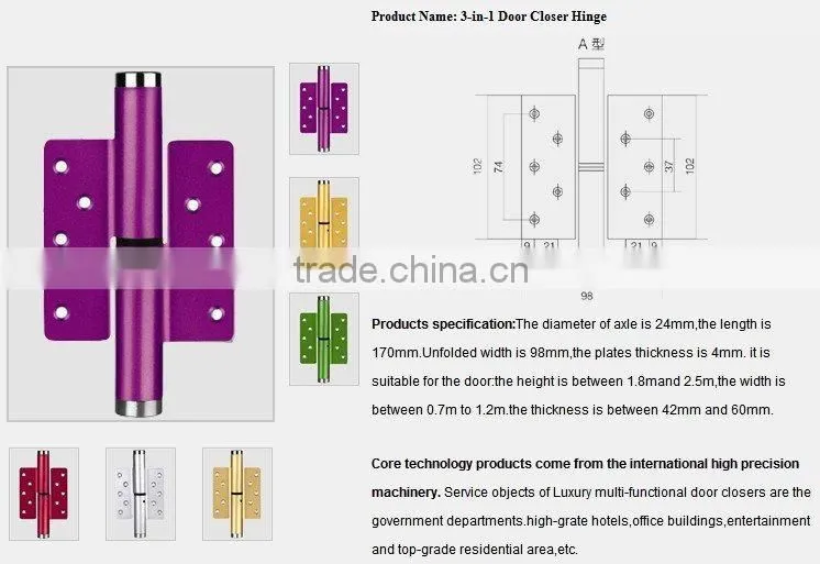 auto closer door hinge