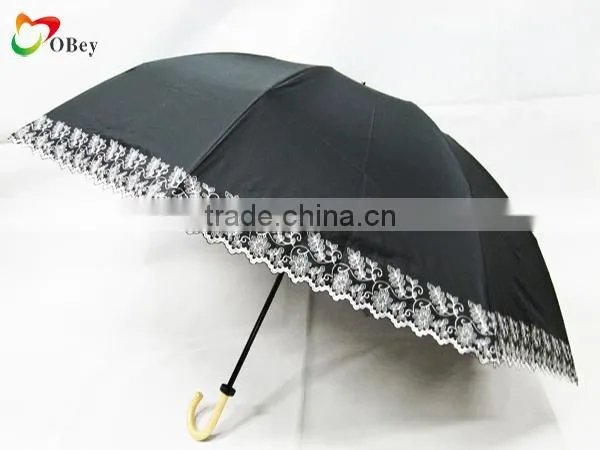 UV resistance big umbrella with rattan handle
