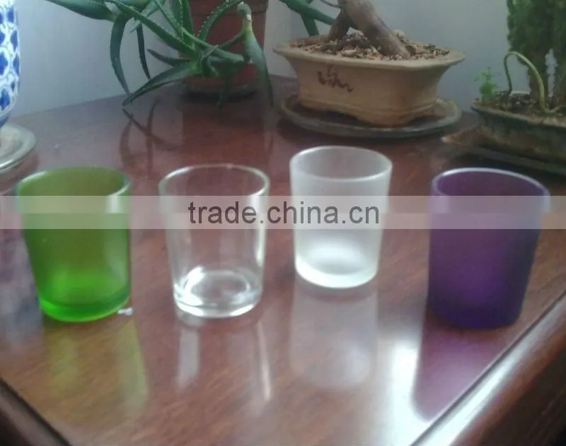 transparent glass cup with decal paper