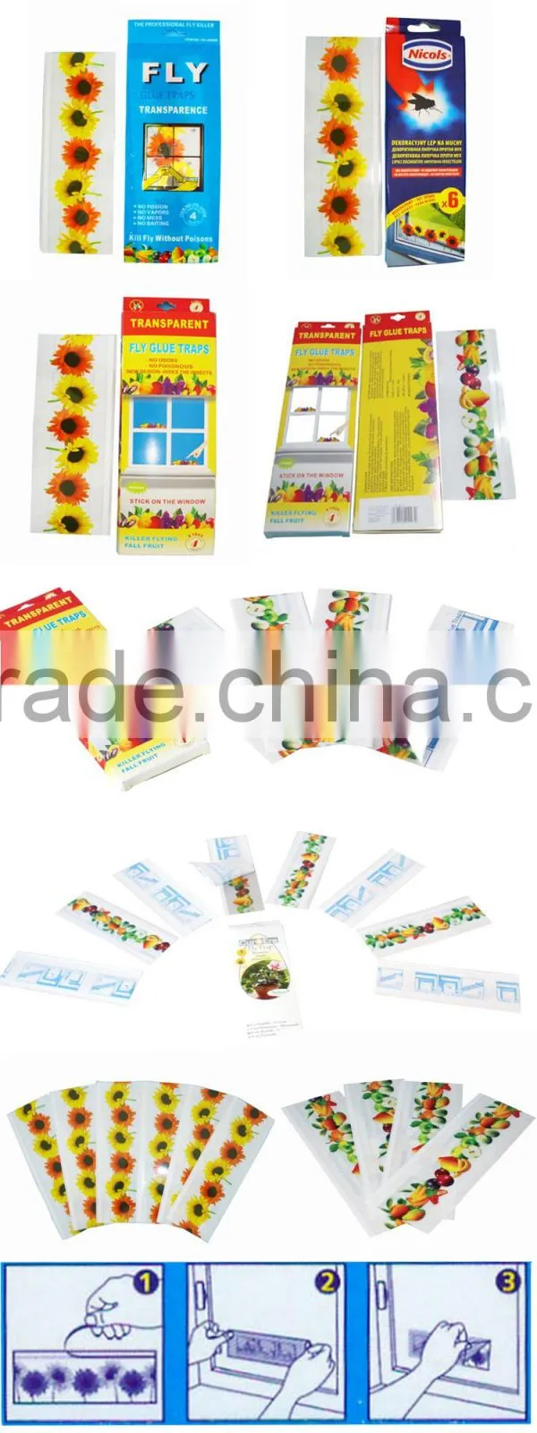 long effective pest control, home and camping insect trap,effective safe fly window trap