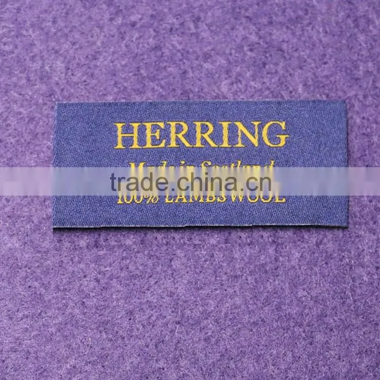2016 Hot Sales Centerfold High Density Garment Woven Label For Clothing