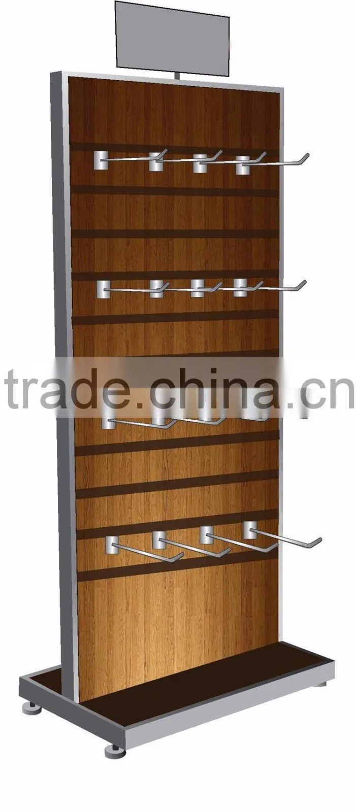 Double Sided Floor Standing Supermarket Retail Display Rack for Hanging Items