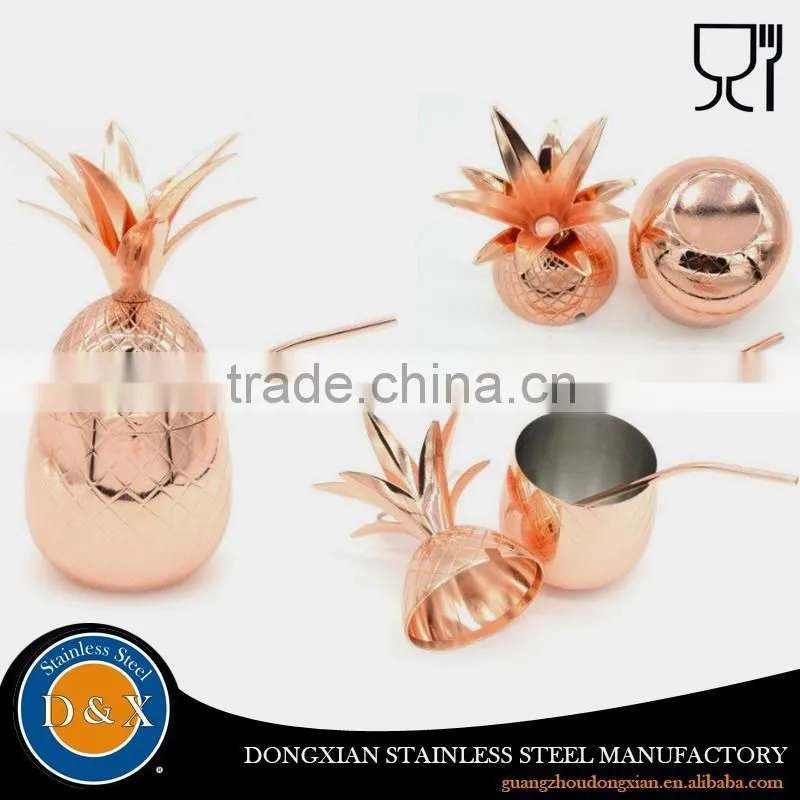 china custom design stainless steel copper pineapple cup
