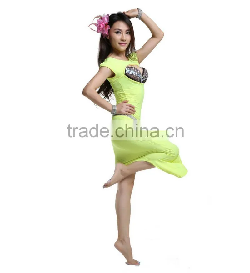 2014 Sexy Belly Dance Performance Costume Dress , belly dance outfits for ladies (QC2215)