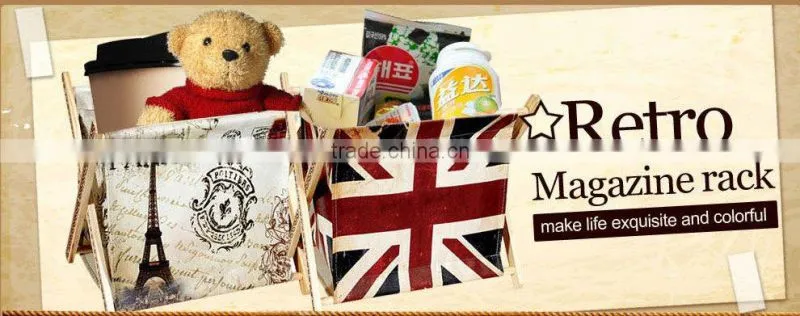 Decorative Canvas Wooden Storage Holder&Rack