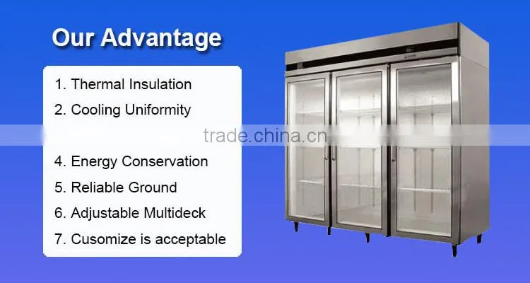 Glass Door Refrigerator, 6 Half Doors, Commercial Refrigerator