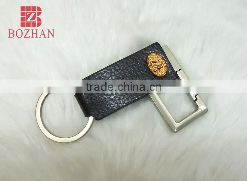 Leather carabiner keychain/Fashion gentleman jewelry leather keychain
