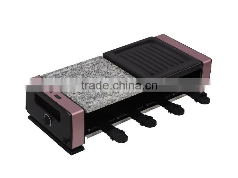 Professional electric cooker grill , somkeless 1200W Electric raclette grill for 8 person
