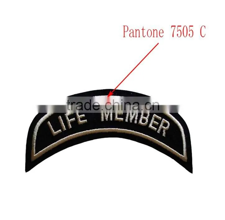 Newly fashion letters style curved shape embroidery badges