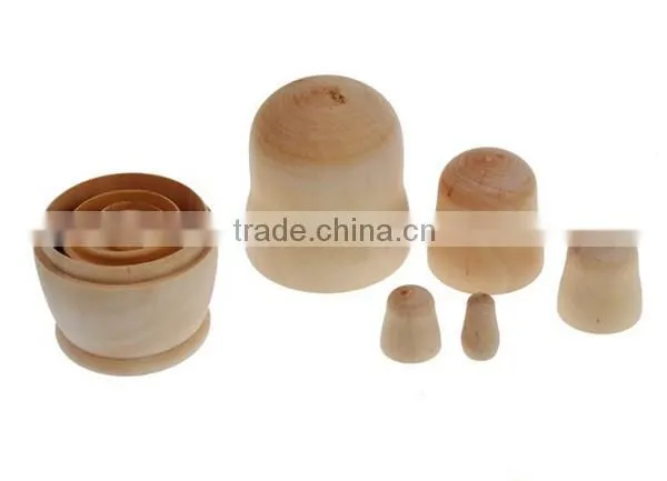Custom wooden unpainted nesting doll