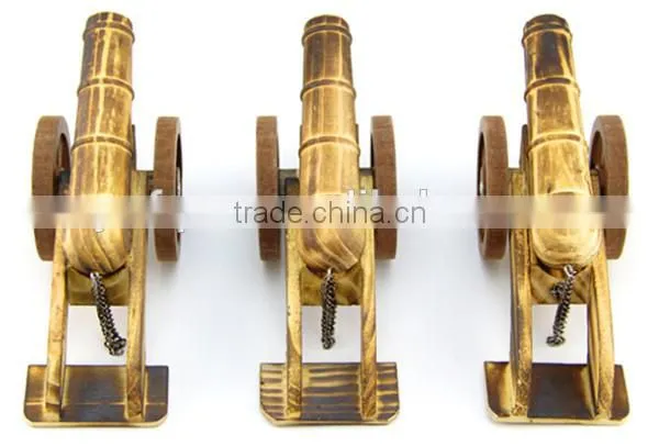 Handmade natural wooden military toy cannon