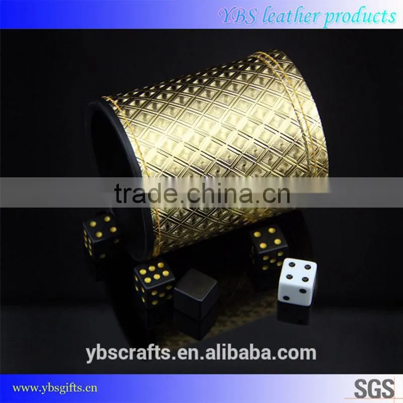 custom genuine leather dice cup and dice tray wholesale shaker cup