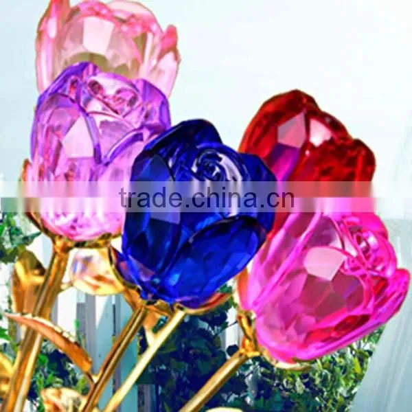 2016 New design romantic valentines gift crystal rose