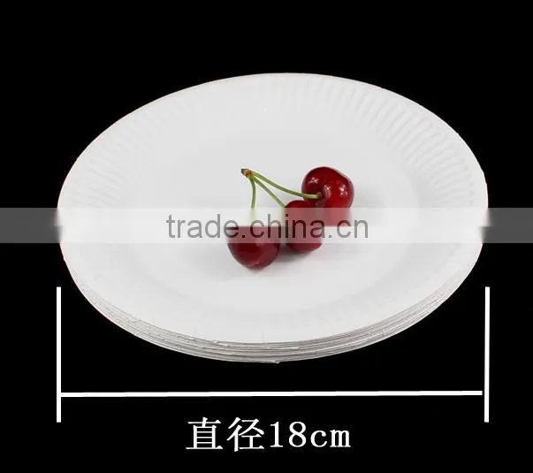 6 inch 8 inch 9inch 7inch white disposable round paper plate for birthday party cakes and Christmas party