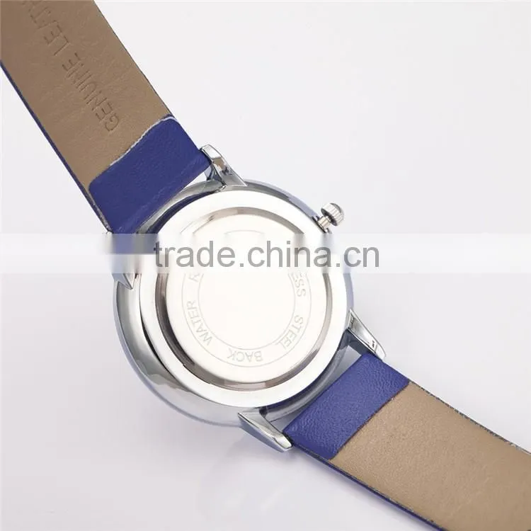 good quality custom logo metal wrist watch , simple men watch , leather watch band