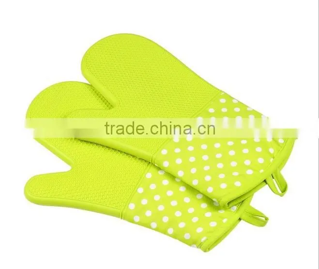 2016 Lengthened cotton oven mitt,silicone oven mitt