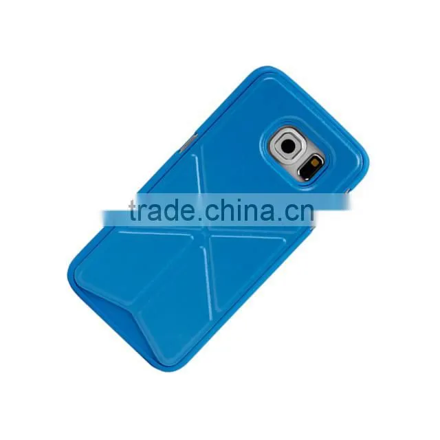 2015 PU Leather Case With Kickstand For Samsung S6 Edge, For Samsung S6 Edge Kickstand PU Case