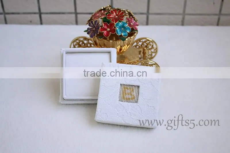 Custom wedding ring box engagement box with beaded name plate of B