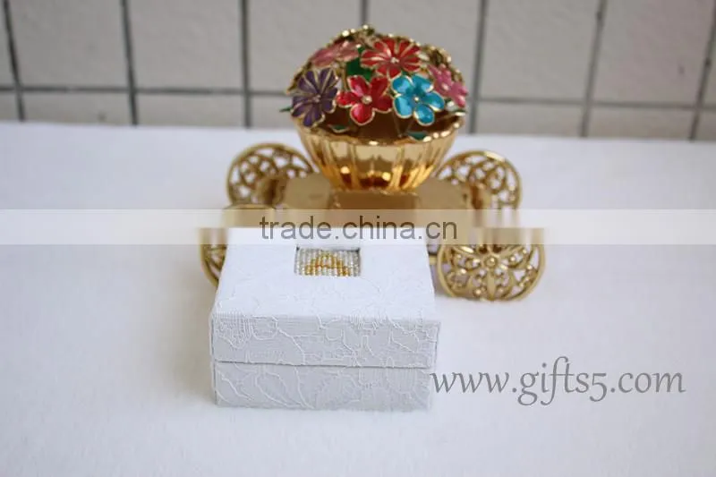 Elegant Lace white engagement ring box with beaded name plate of A