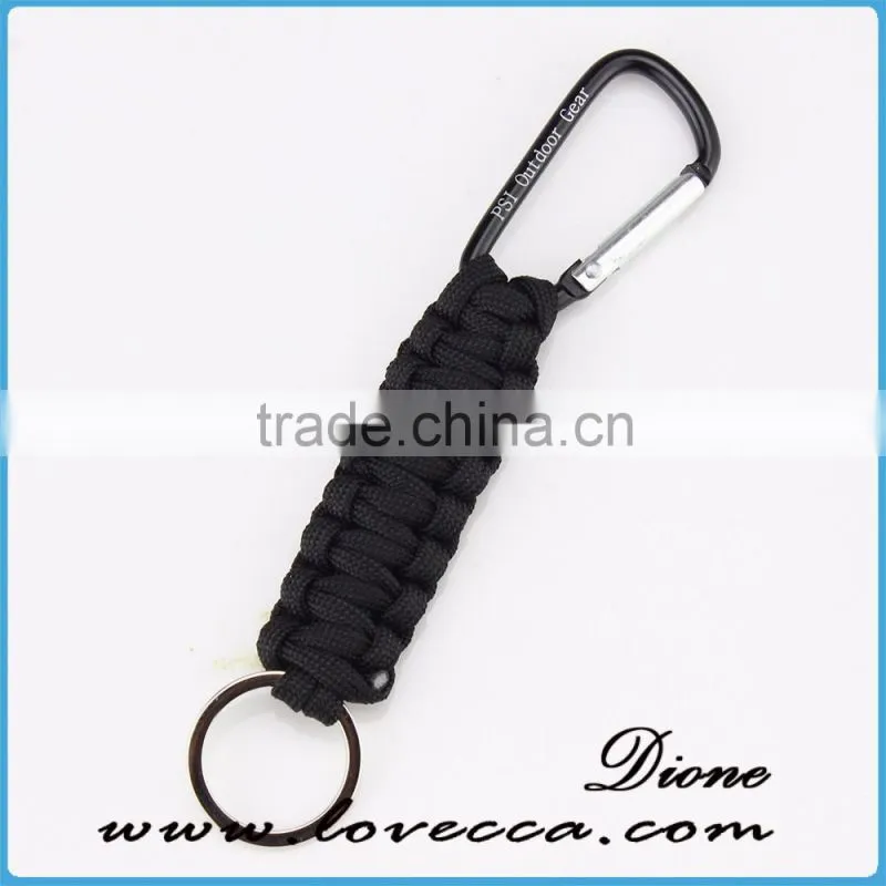 Hot sale high quality black metal keychain waves style paracord keychain accessories