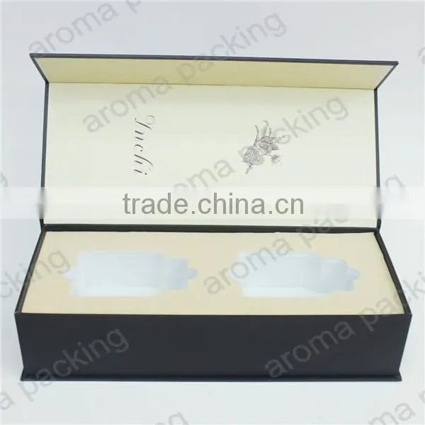 OEM custom design wine glass bottle gift box with magnet cardboard wine packing box