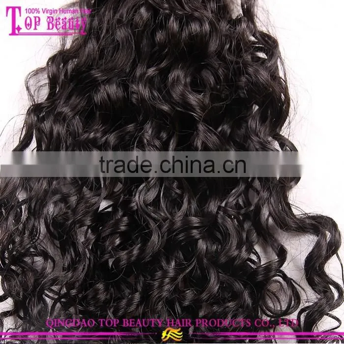 Top quality 7A grade raw indian curly hair natural color curly human hair extensions