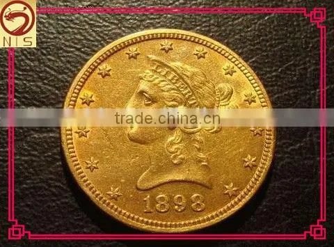 hottest brass souvenir shiny gold coins