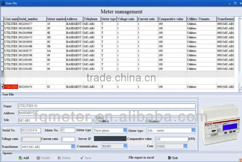 Auto Meter Reading Management System kwh meter software