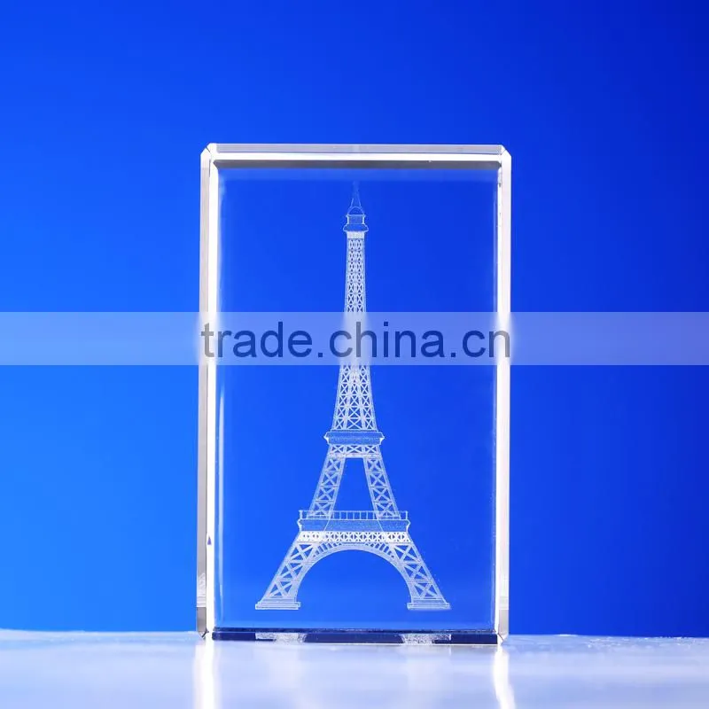 Glass 3d laser engraving cut christmas gift crystal cube