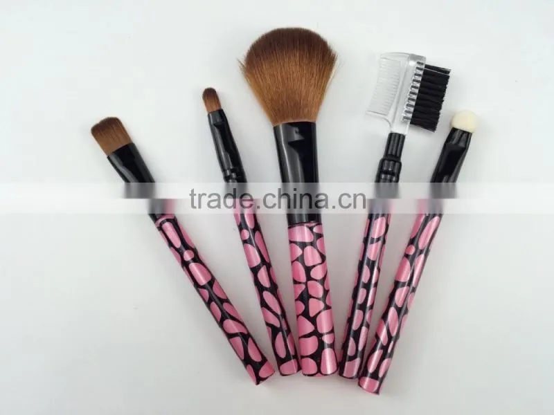 5pcs splendid professional gift natural hair professional makeup brush set