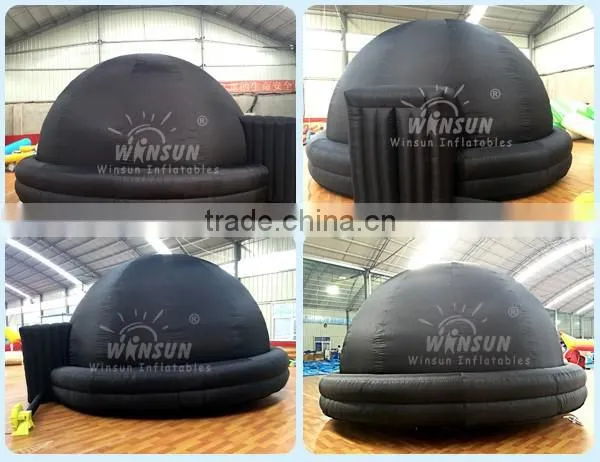 Certified by US or CE black 5m diameter inflatable planetarium tent used outdoor inflatable tent for kids