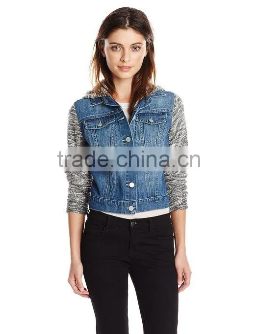 RECHEEL Custom Women's winter Denim Jacket With Hood