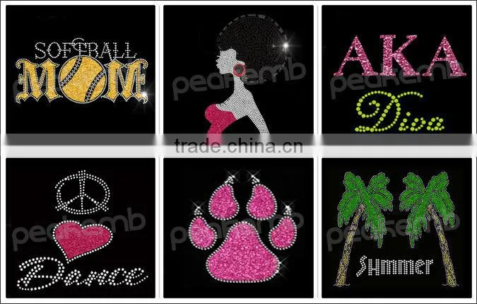 Sparkly Wholesale Little Sister T-Shirt heart Hotfix Rhinestone Transfer Sewing Supplies