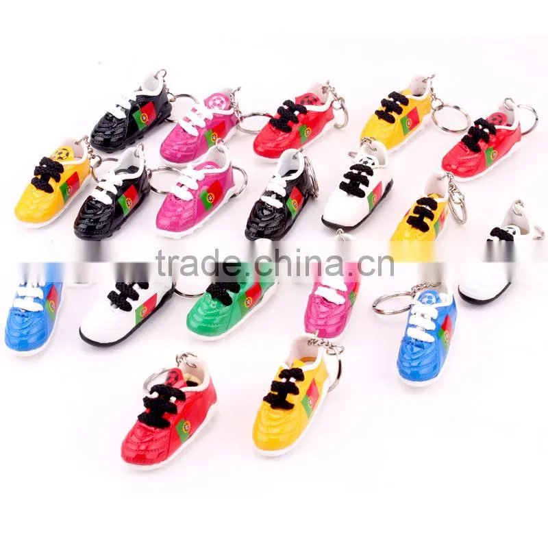 2016 PVC sports football/soccer key ring/key chain, france football key chain /ring