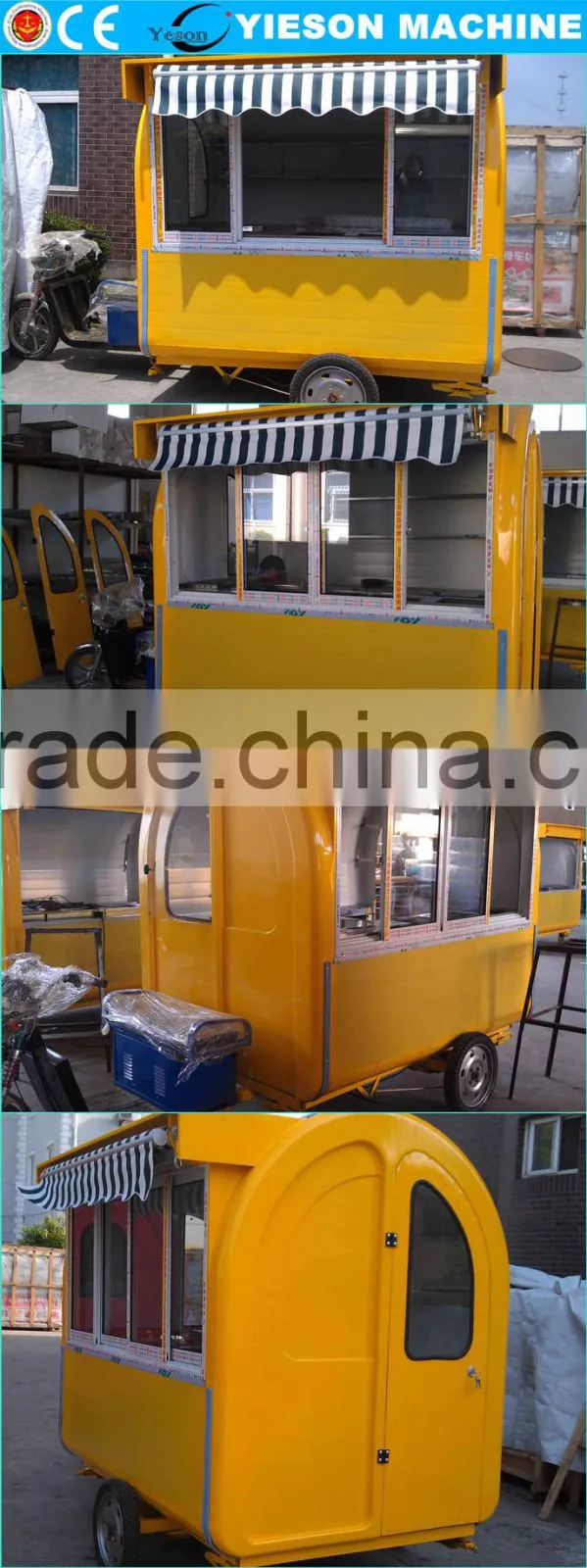 YS-GT175A electric motorcycle Mobile food trucks / ice cream cart / hot dog ice cream truck