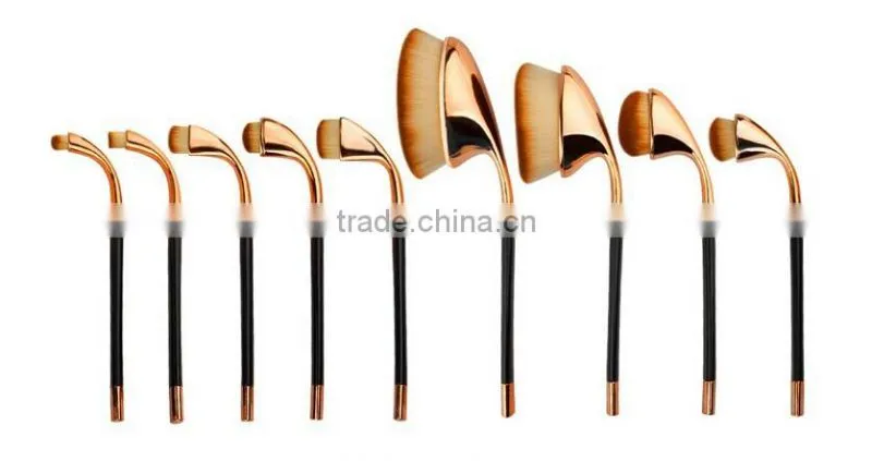 World best selling products 9 Pieces Soft Oval Toothbrush Makeup Brush sets free samples
