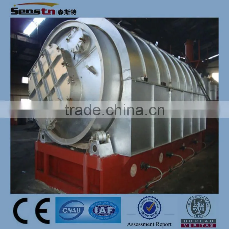 CE BV certified waste tire plastic rubber pyrolysis machinery