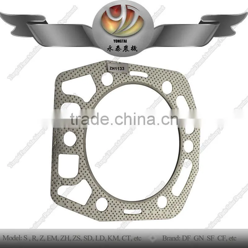 Tractor ZH1133 cylinder head gasket, single cylinder ZH1133 diesel engine gasket