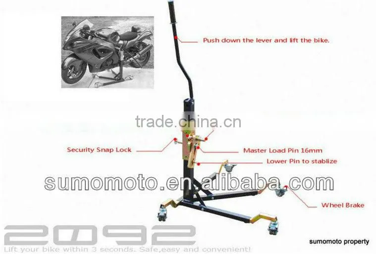 Motorcycle Central Lift Stand Central Moving Stand dolly side stand with damper SMI2092-R