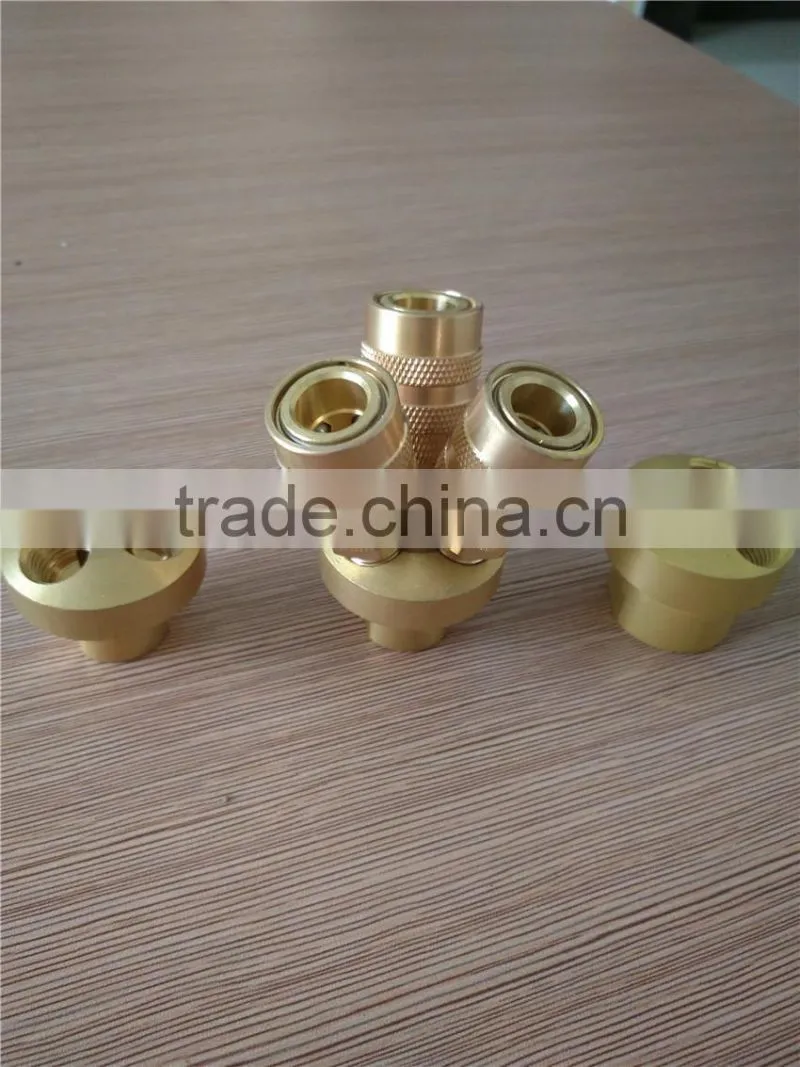 round 3-way female brass socket , 3-way brass gas separation connector