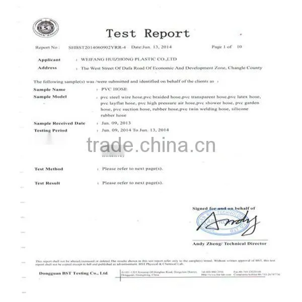 Top grade of pvc high pressure air hose