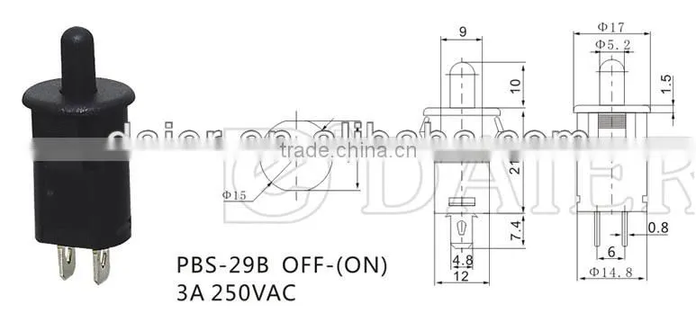 PBS-29B Push to make push button switch for refrigerator door