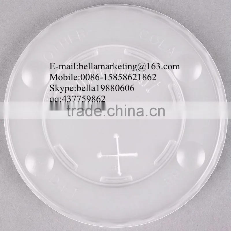 High Transparent Flat Plastic Lid with Straw Slot and Identification Buttons Wholesale Competitive Price